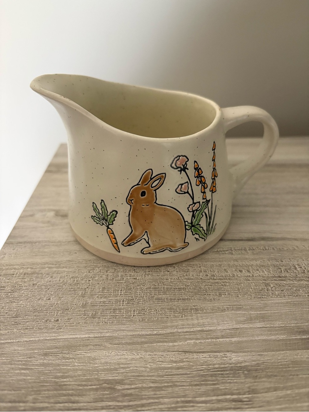 Eli & Ana Handmade Ceramic Creamer Mug w/ Rabbit, Cottagecore Kitchen Modern